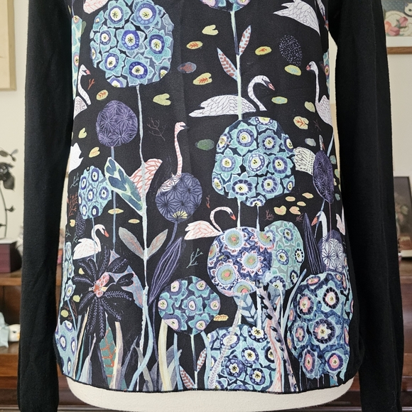 Anthro Knitted & Knotted Swan Tableau Sweater Top - Picture 6 of 13